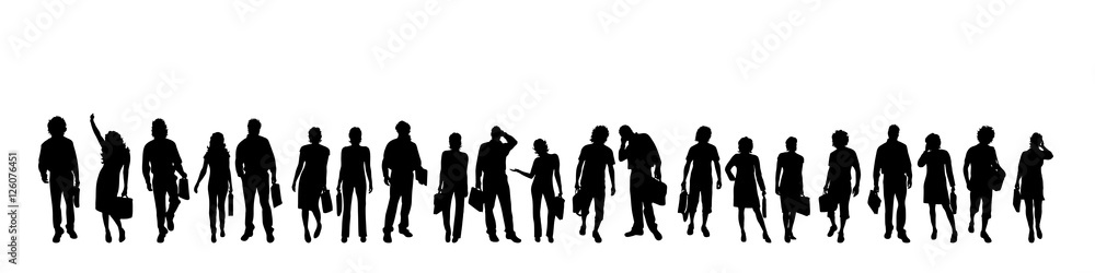 Vector silhouette of businesspeople.