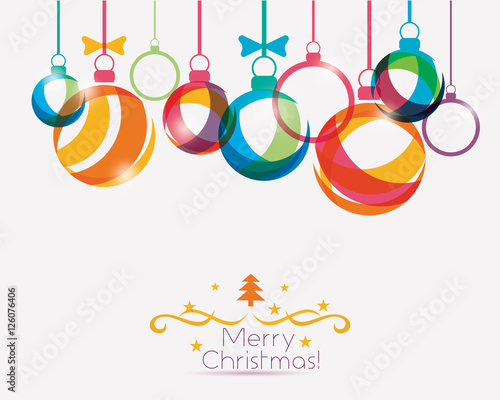 christmas balls background in vibrant style