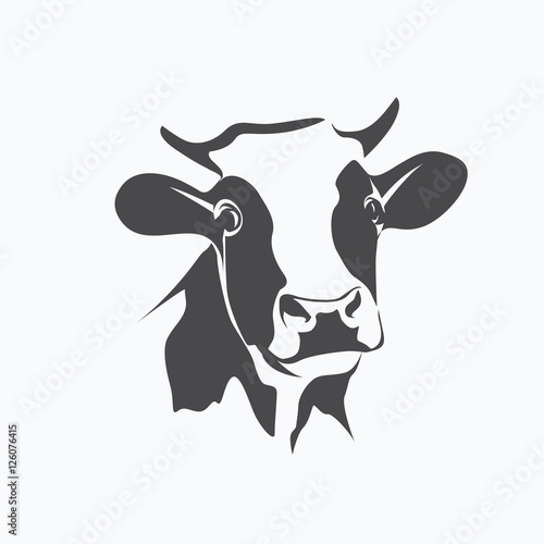 holstein cow portrait stylized vector symbol