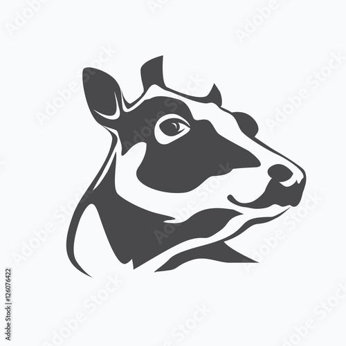 holstein cow portrait stylized vector symbol
