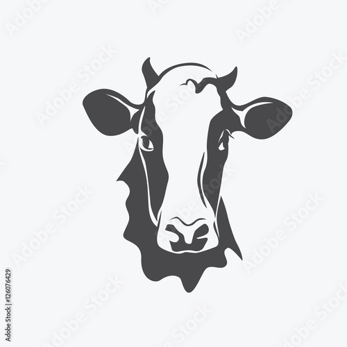 holstein cow portrait stylized vector symbol