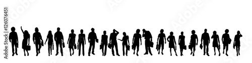 Vector silhouette of businesspeople.