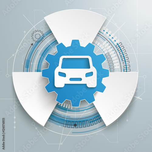 Futuristic Gear Car Technology Construction Fan