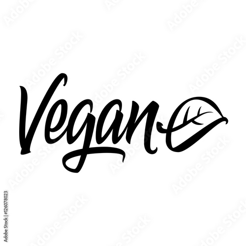 Vegan. Calligraphy Lettering illustration.