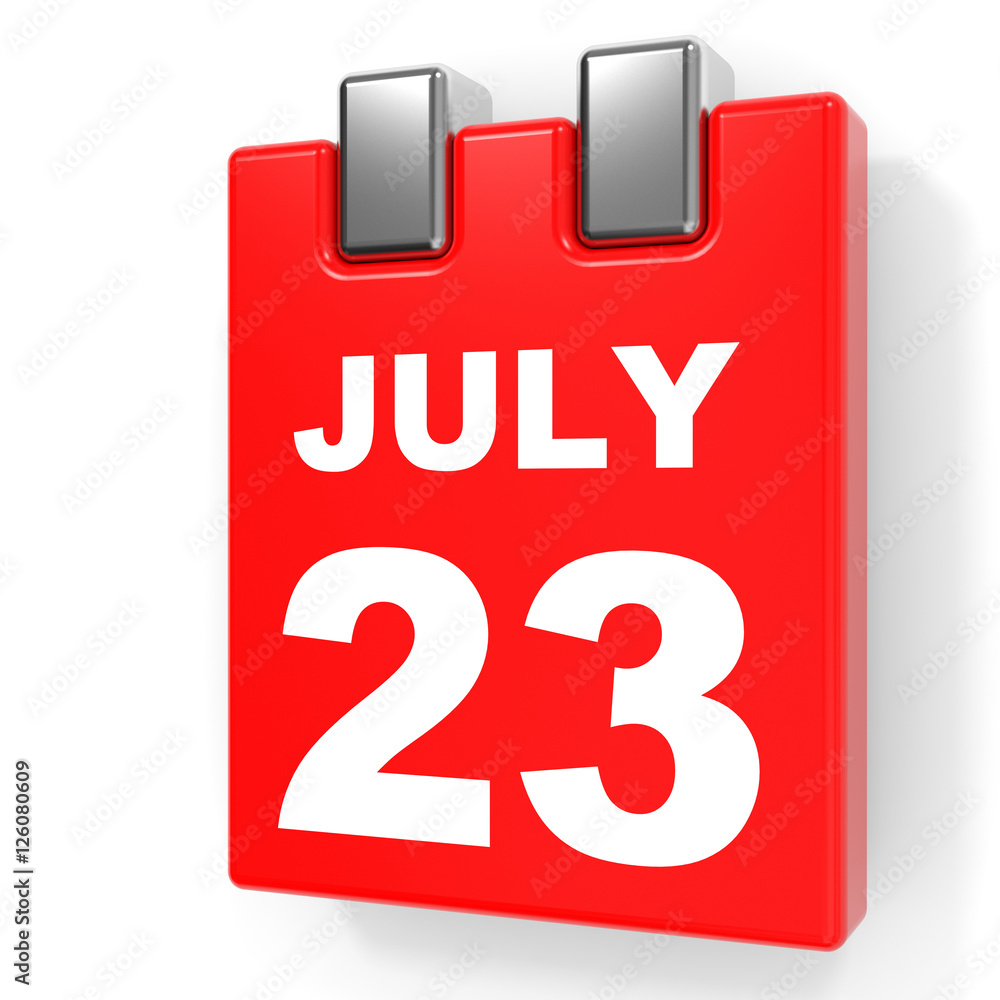 July 23. Calendar on white background. July 23. Calendar on white background.