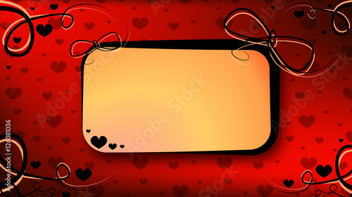 Card for the favorite postcards. Heart card.