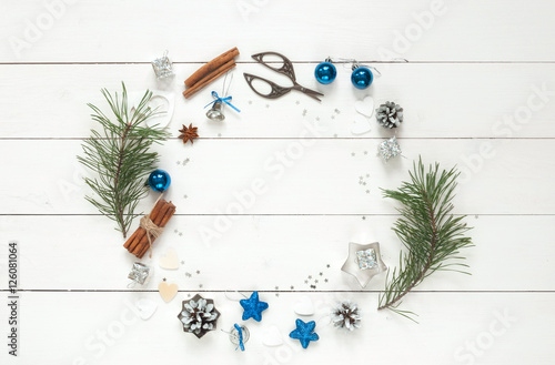 Christmas wreath isolated on white background photo