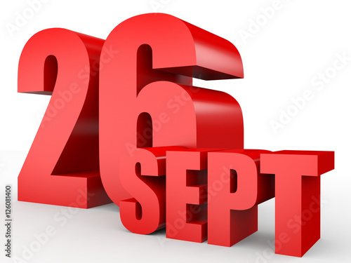 September 26. Text on white background.
