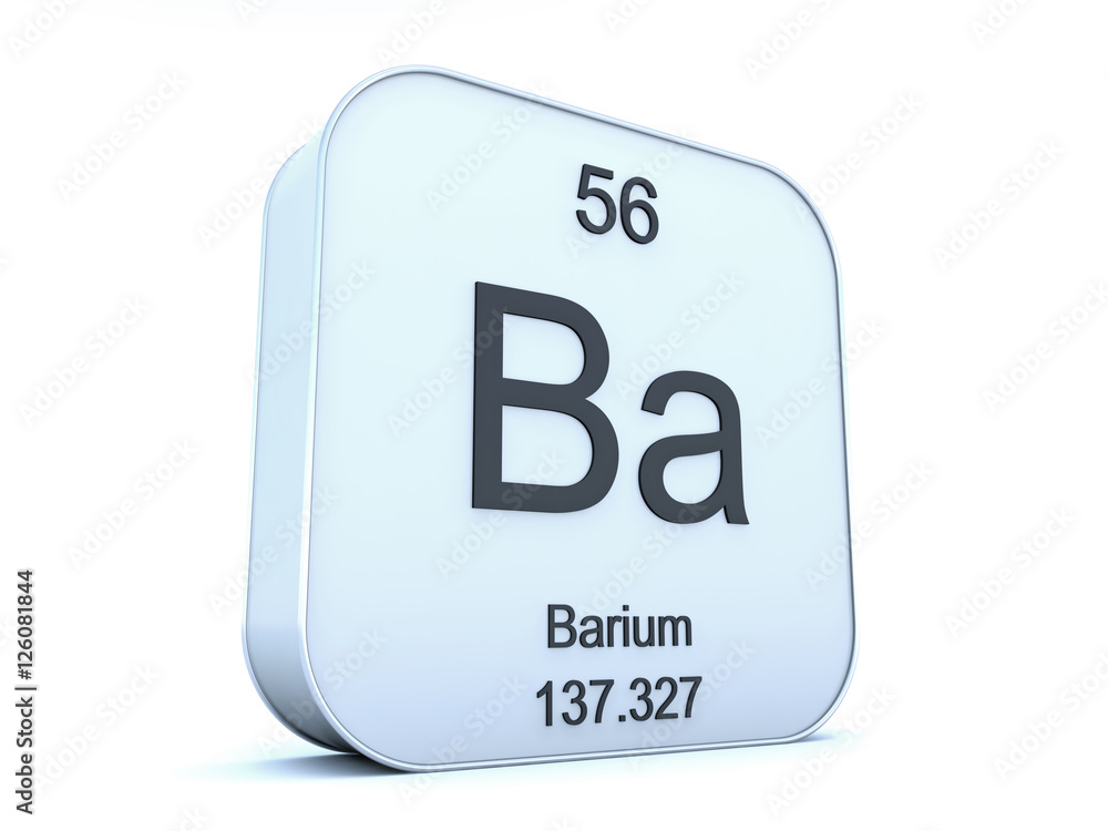 Barium element on white square icon Barium element on white square icon