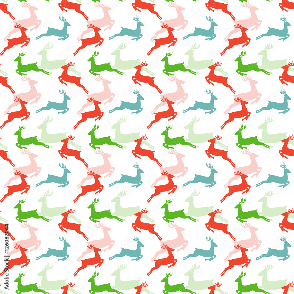Vector seamless pattern with deer.
