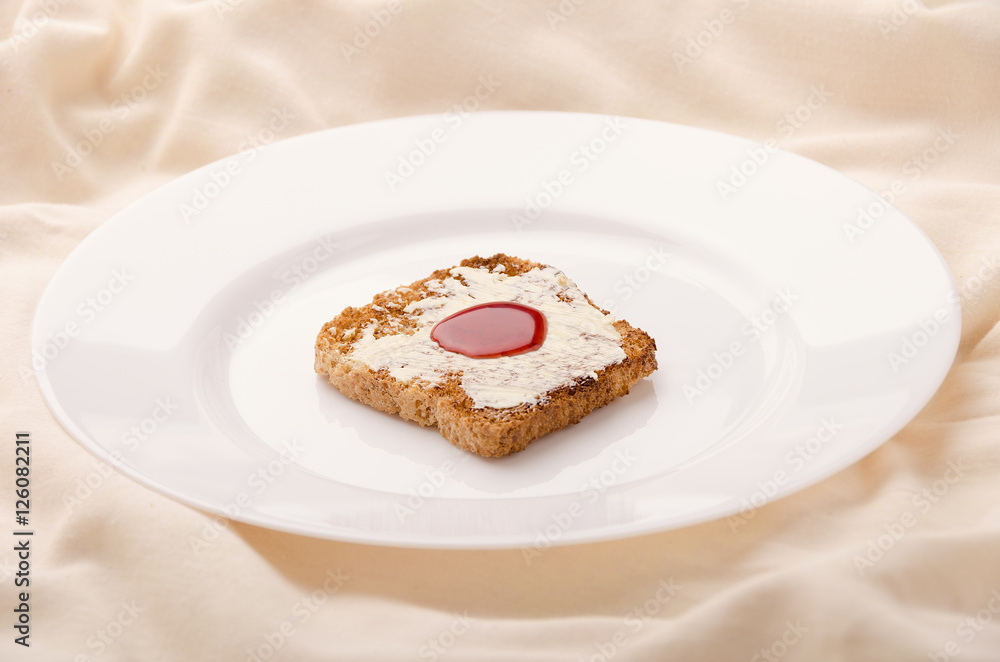 Toast with jam in bed. Good for tea. Toast with jam in bed. Good for tea.