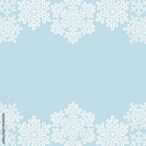 lace snowflakes borders on blue