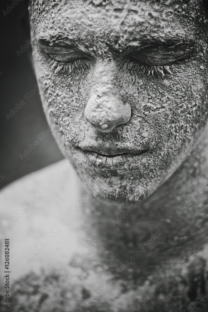 mud dirty face man mud dirty face man