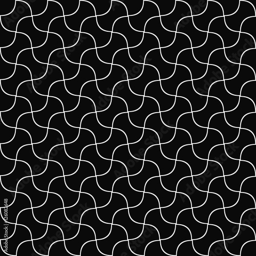 Seamless monochrome curved shape pattern design