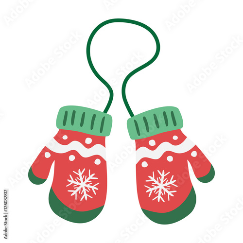 pair of red mittens.