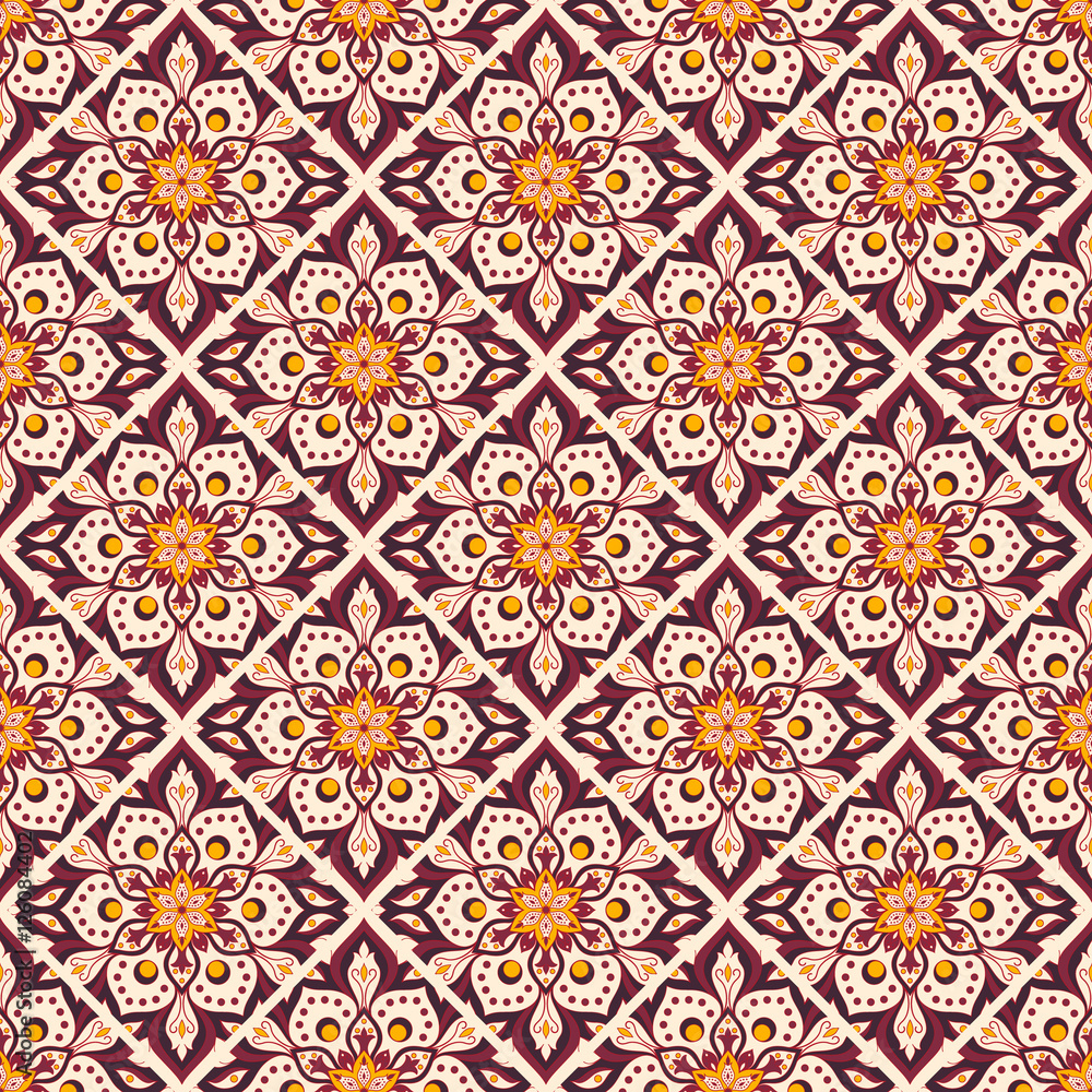 Seamless hand drawn mandala pattern. Seamless hand drawn mandala pattern.