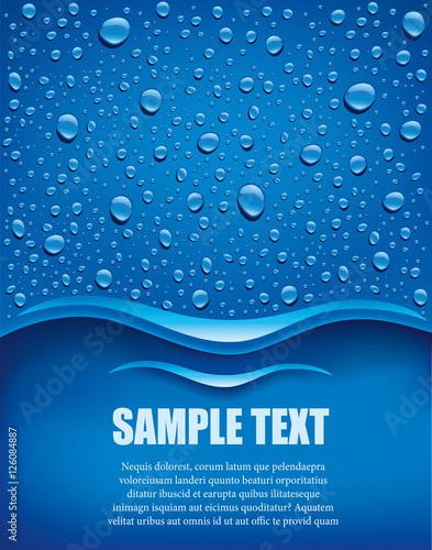 blue water drops background