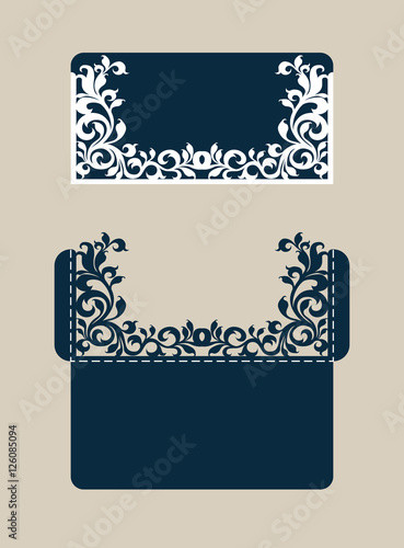 Template congratulatory envelope with carved openwork pattern