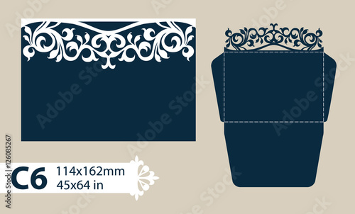 Template congratulatory envelope with carved openwork pattern