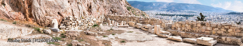 Ancient stones on the Acropolis Hill in Athens  Greece