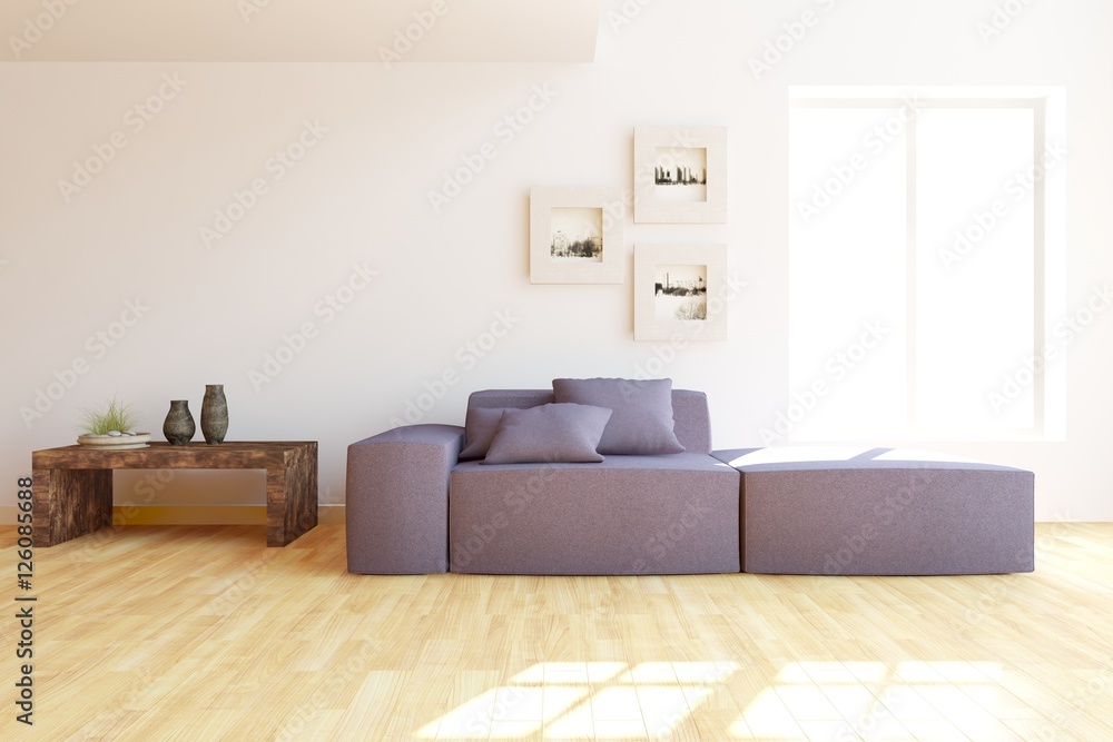 Fototapeta premium Modern interior with furniture