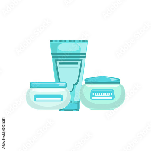 Set Of Specialized Dermatological Skincare Cosmetics Line For Skin Problems Treatment With Two Creams And A Lotion
