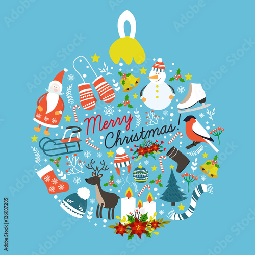 Christmas Hand Drawn Round Design