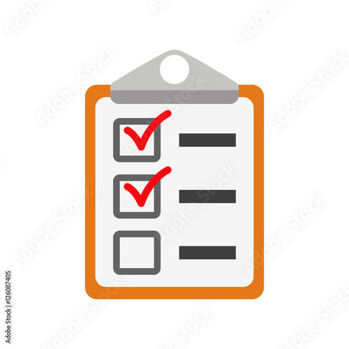 Icono plano clipboard color en fondo blanco