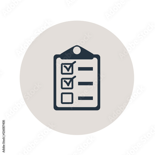 Icono plano clipboard en circulo gris