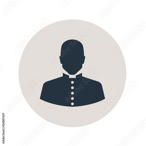 Icono plano silueta sacerdote en circulo gris