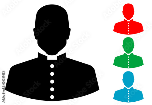 Icono plano silueta sacerdote varios colores