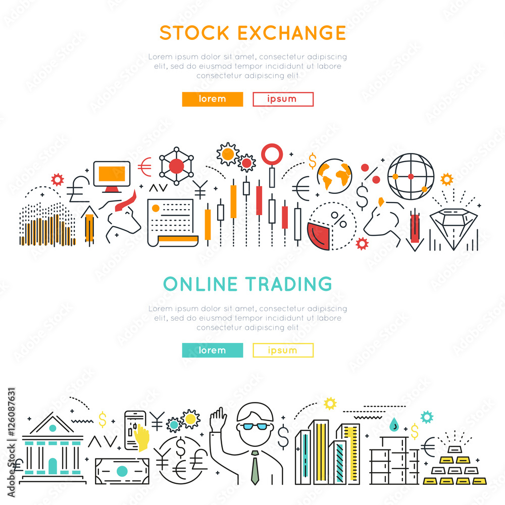 Stock Market Linear Banners Stock Market Linear Banners