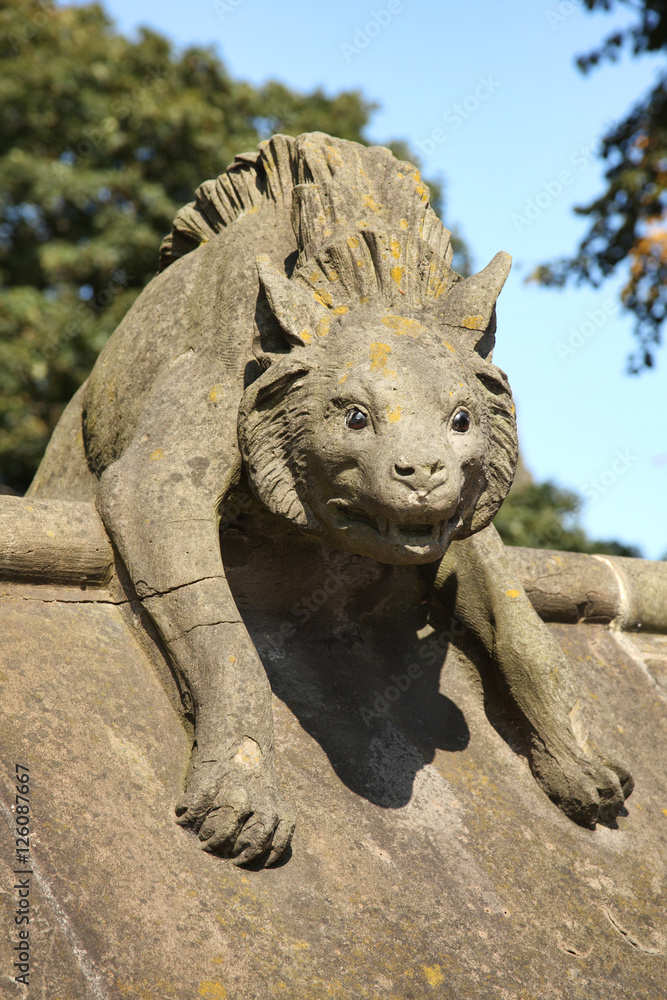 Hyena Sculpture from the Animal Wall of Cardiff Castle