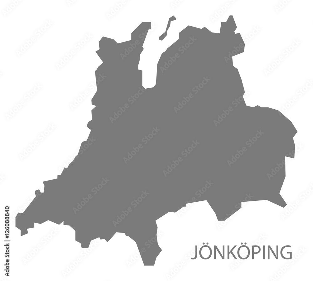 Jonkoping Sweden Map grey