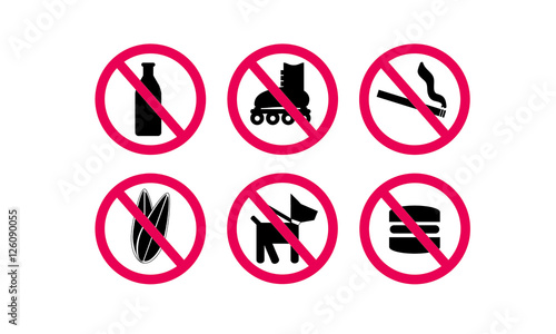 Set with icons prohibitory