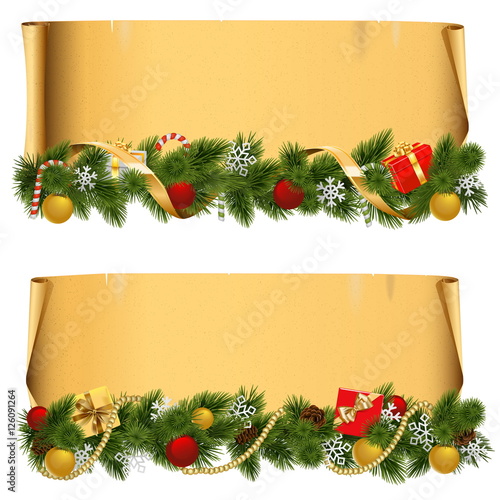 Vector Christmas Scroll Set 1