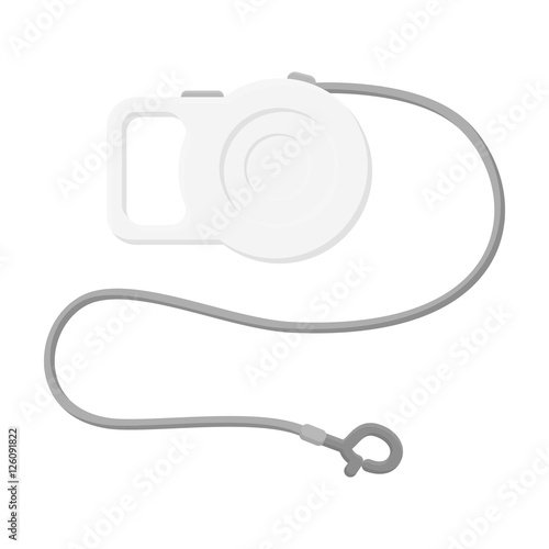 Pet lead icon in monochrome style isolated on white background. Cat symbol stock vector illustration.