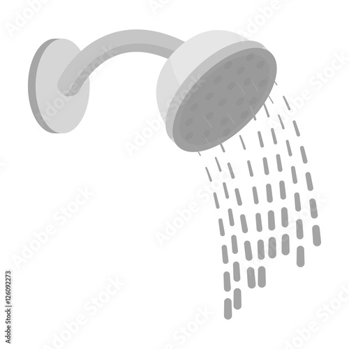 Shower icon in monochrome style isolated on white background. Hotel symbol stock vector illustration.