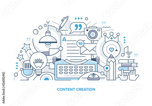 Content Creation Line Illustration