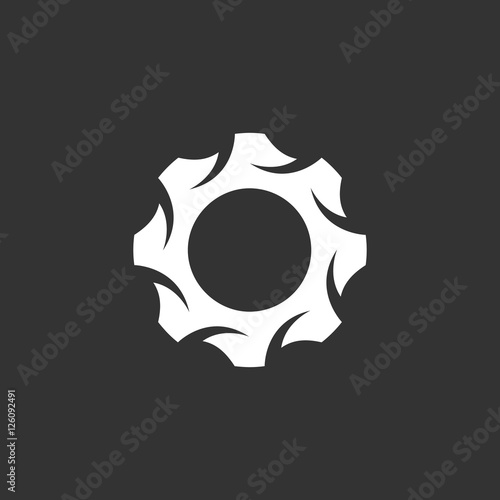 Gear logo. Vector icon on black background
