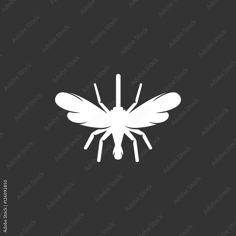 Mosquito logo on black background. Vector icon Mosquito logo on black background. Vector icon