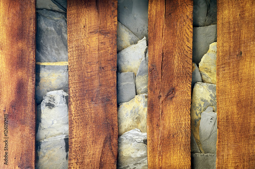 slate on roof  to protect of snow  in the rustic house in Leon mountains , Spain photo