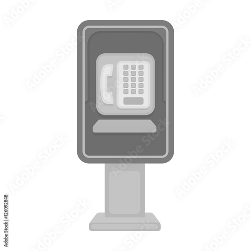 Payphone icon in monochrome style isolated on white background. Park symbol stock vector illustration. photo