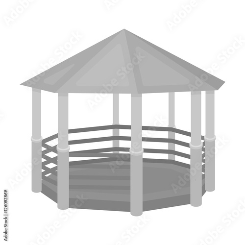 Gazebo icon in monochrome style isolated on white background. Park symbol stock vector illustration.