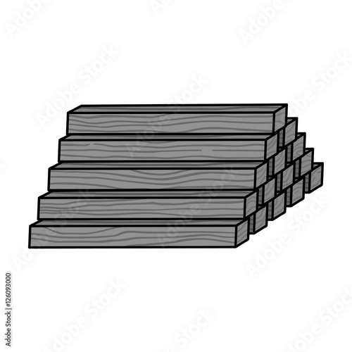 Stack of lumbers icon in monochrome style isolated on white background. Sawmill and timber symbol stock vector illustration.