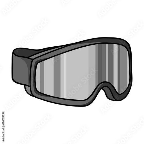 Ski goggles icon in monochrome style isolated on white background. Ski resort symbol stock vector illustration.