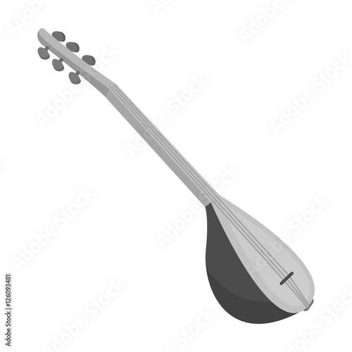Saz icon in monochrome style isolated on white background. Turkey symbol stock vector illustration.