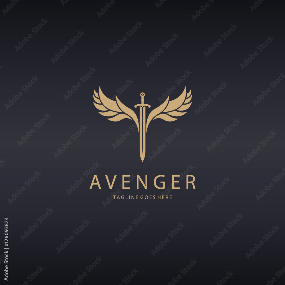 Avenger logo. Angel Sword