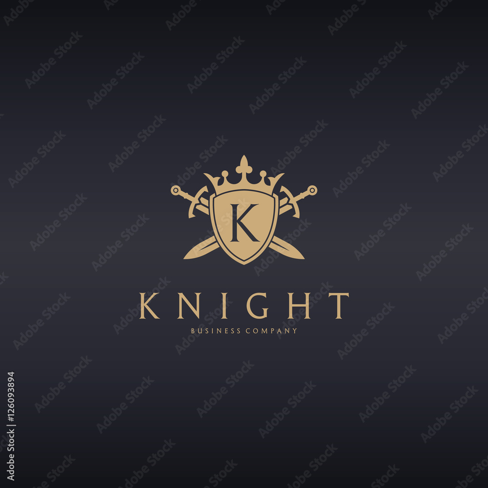 Knight logo. Shield and crossed swords.
