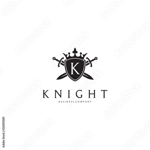 Knight logo. Shield and crossed swords.